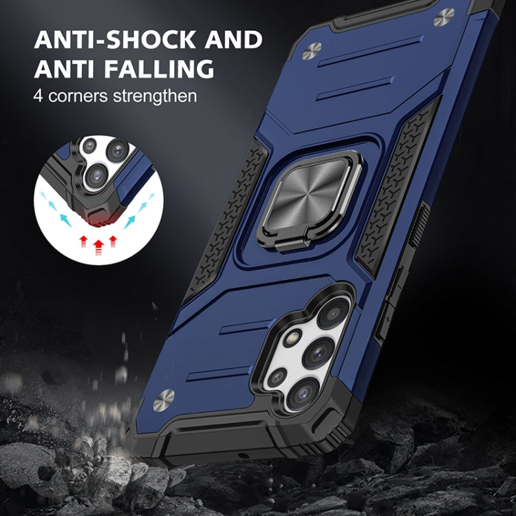 For Samsung Galaxy A32 4G Magnetic Armor Shockproof TPU + PC Phone Case with Metal Ring Holder