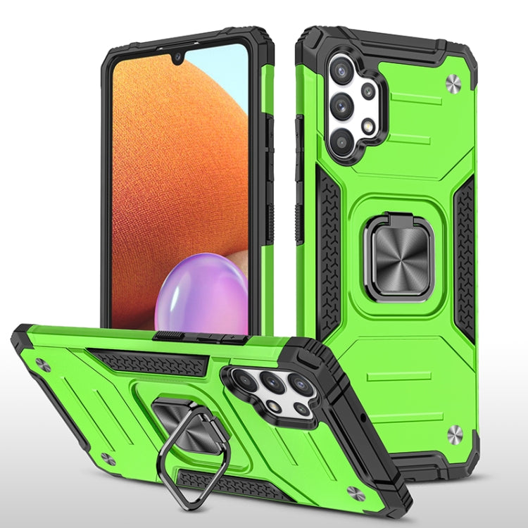 For Samsung Galaxy A32 4G Magnetic Armor Shockproof TPU + PC Phone Case with Metal Ring Holder