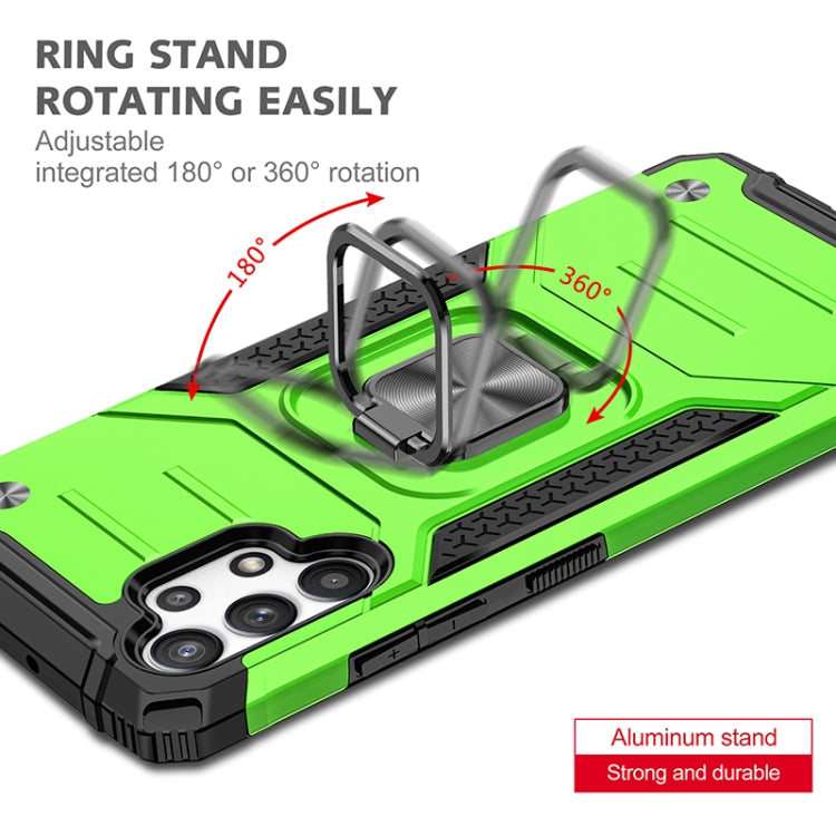 For Samsung Galaxy A32 4G Magnetic Armor Shockproof TPU + PC Phone Case with Metal Ring Holder