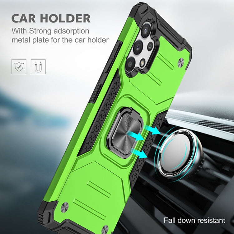 For Samsung Galaxy A32 4G Magnetic Armor Shockproof TPU + PC Phone Case with Metal Ring Holder
