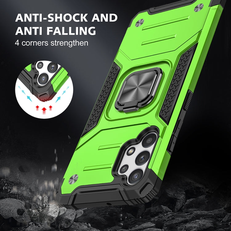 For Samsung Galaxy A32 4G Magnetic Armor Shockproof TPU + PC Phone Case with Metal Ring Holder