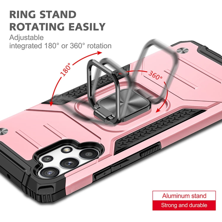 For Samsung Galaxy A32 4G Magnetic Armor Shockproof TPU + PC Phone Case with Metal Ring Holder