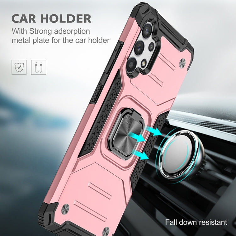 For Samsung Galaxy A32 4G Magnetic Armor Shockproof TPU + PC Phone Case with Metal Ring Holder