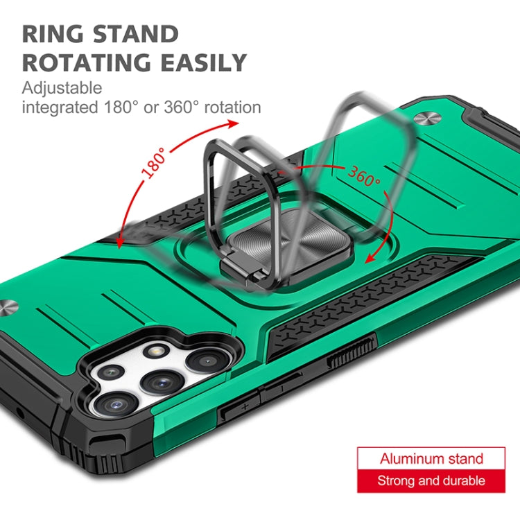For Samsung Galaxy A32 4G Magnetic Armor Shockproof TPU + PC Phone Case with Metal Ring Holder