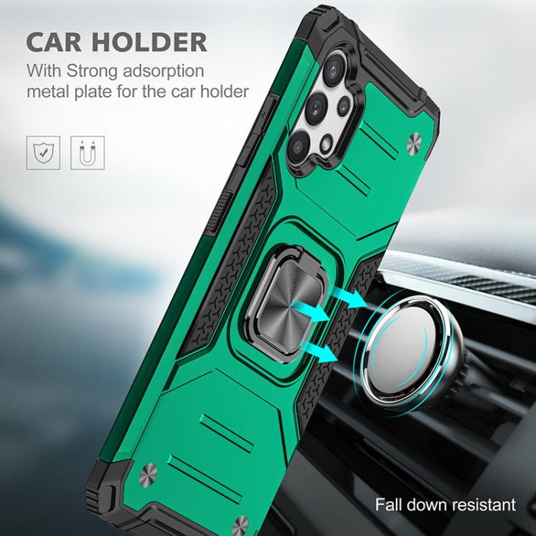 For Samsung Galaxy A32 4G Magnetic Armor Shockproof TPU + PC Phone Case with Metal Ring Holder