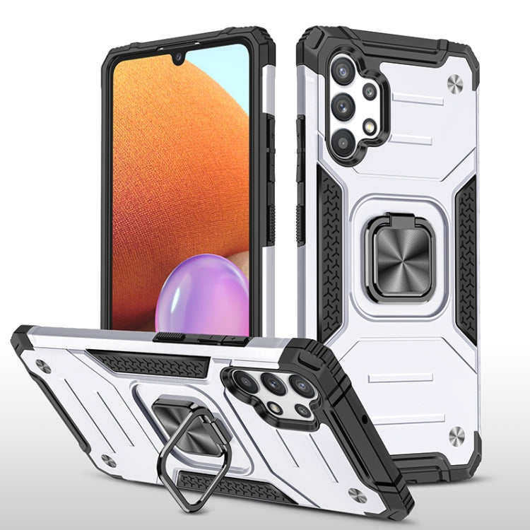 For Samsung Galaxy A32 4G Magnetic Armor Shockproof TPU + PC Phone Case with Metal Ring Holder