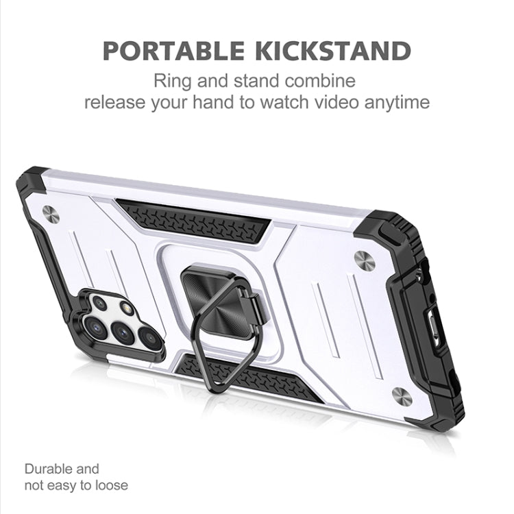 For Samsung Galaxy A32 4G Magnetic Armor Shockproof TPU + PC Phone Case with Metal Ring Holder
