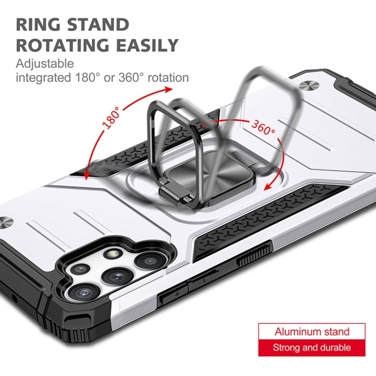 For Samsung Galaxy A32 4G Magnetic Armor Shockproof TPU + PC Phone Case with Metal Ring Holder
