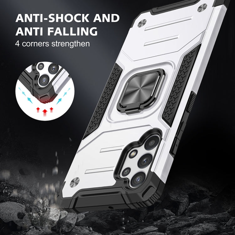 For Samsung Galaxy A32 4G Magnetic Armor Shockproof TPU + PC Phone Case with Metal Ring Holder