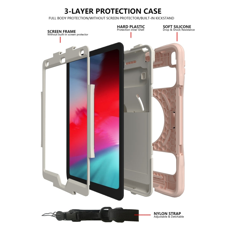 Silicone + PC Tablet Case with Lanyard & Pen slot & Holder For iPad 10.2 2021 / 2020 / 2019 & Air 3 / iPad Pro 10.5
