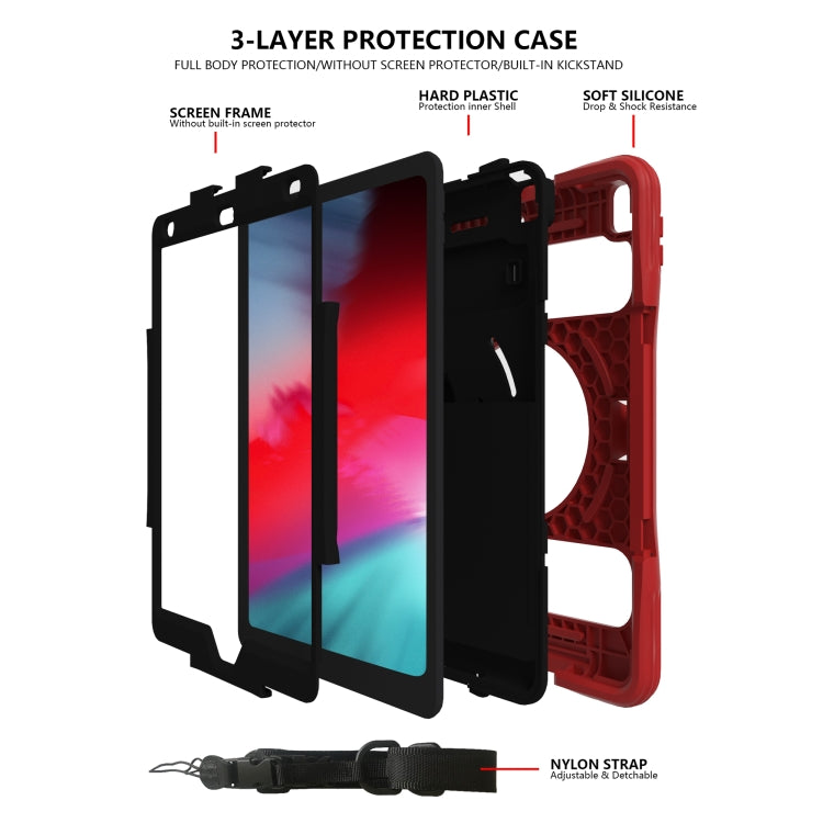 Silicone + PC Tablet Case with Lanyard & Pen slot & Holder For iPad 10.2 2021 / 2020 / 2019 & Air 3 / iPad Pro 10.5