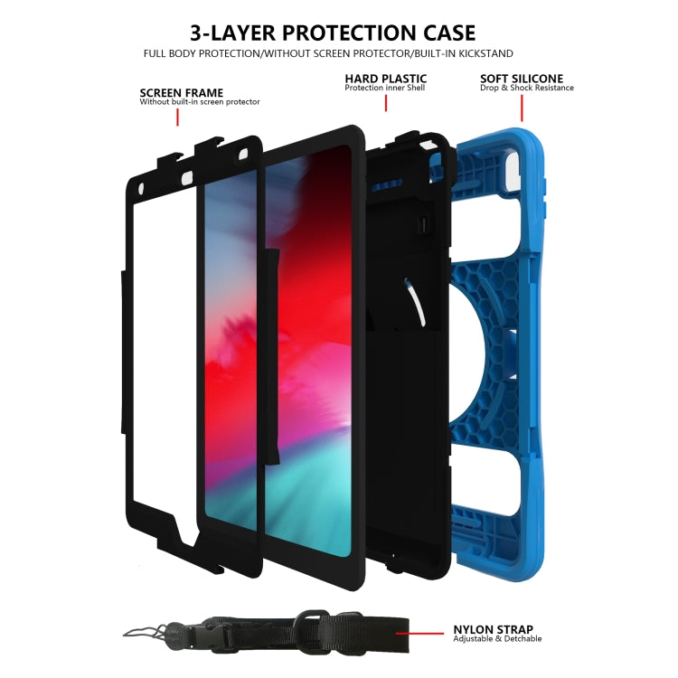 Silicone + PC Tablet Case with Lanyard & Pen slot & Holder For iPad 10.2 2021 / 2020 / 2019 & Air 3 / iPad Pro 10.5