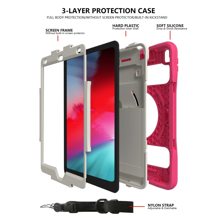 Silicone + PC Tablet Case with Lanyard & Pen slot & Holder For iPad 10.2 2021 / 2020 / 2019 & Air 3 / iPad Pro 10.5