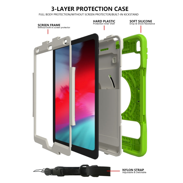 Silicone + PC Tablet Case with Lanyard & Pen slot & Holder For iPad 10.2 2021 / 2020 / 2019 & Air 3 / iPad Pro 10.5