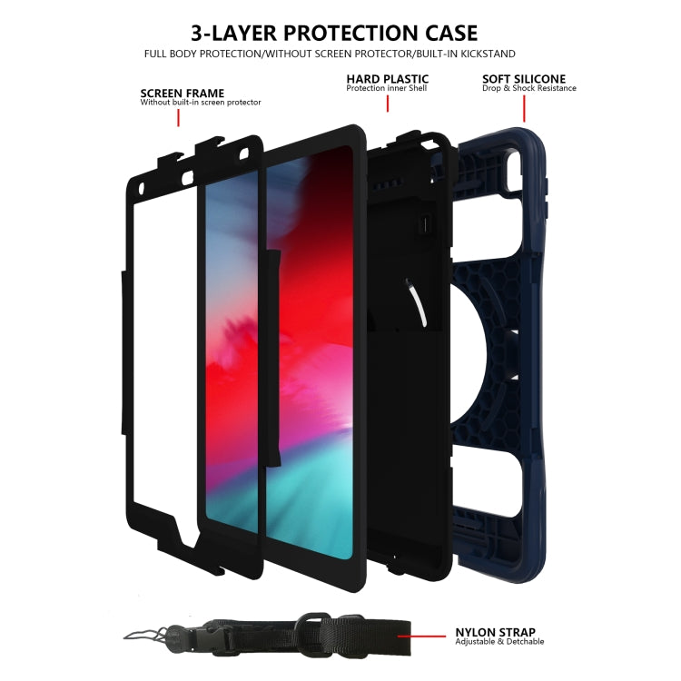 Silicone + PC Tablet Case with Lanyard & Pen slot & Holder For iPad 10.2 2021 / 2020 / 2019 & Air 3 / iPad Pro 10.5