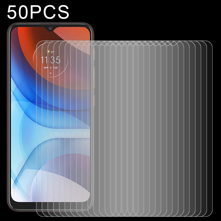 50 PCS 0.26mm 9H 2.5D Tempered Glass Film For Motorola Moto E7i Power