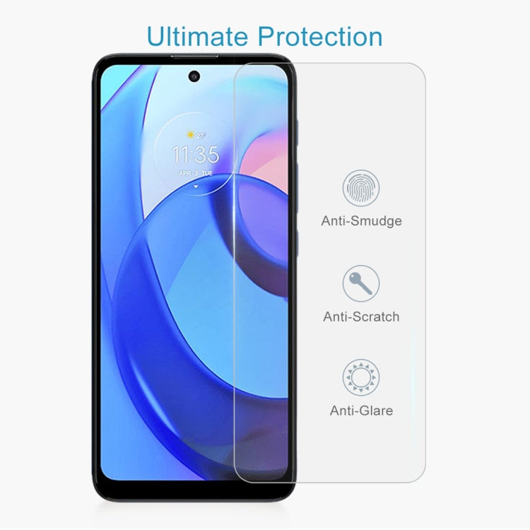 50 PCS 0.26mm 9H 2.5D Tempered Glass Film For Motorola Moto E30 / G22