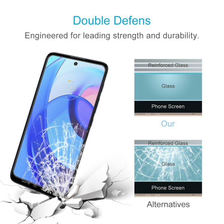 50 PCS 0.26mm 9H 2.5D Tempered Glass Film For Motorola Moto E30 / G22