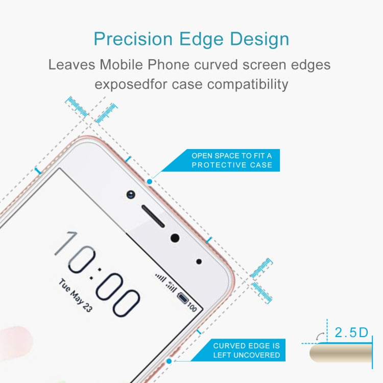 50 PCS 0.26mm 9H 2.5D Tempered Glass Film For Meizu M5c