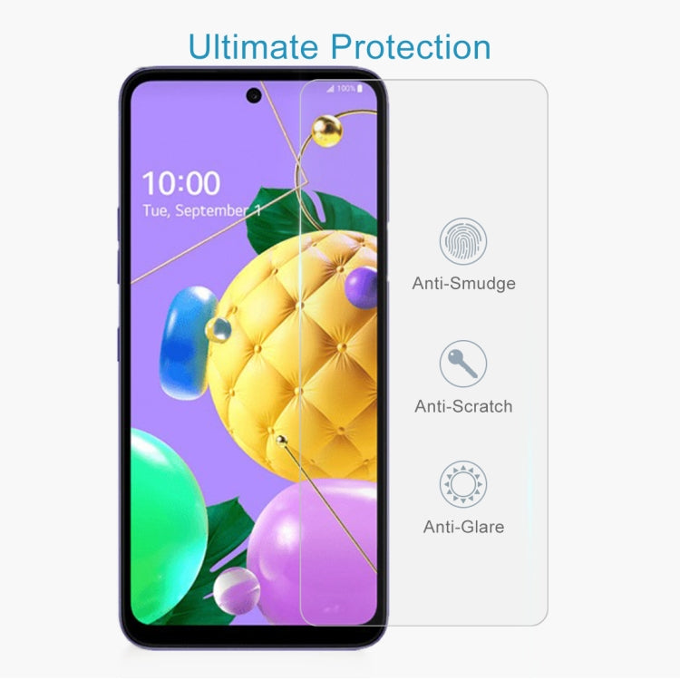 50 PCS 0.26mm 9H 2.5D Tempered Glass Film For LG K53