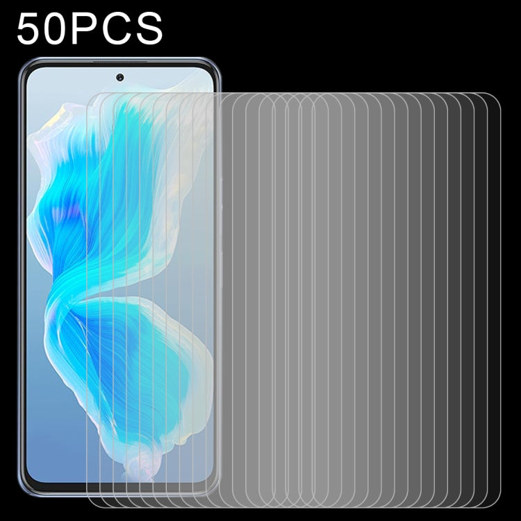 50 PCS 0.26mm 9H 2.5D Tempered Glass Film For Tecno Camon 18 Premier