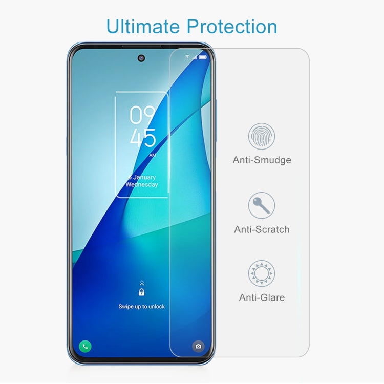 50 PCS 0.26mm 9H 2.5D Tempered Glass Film For TCL 20L+