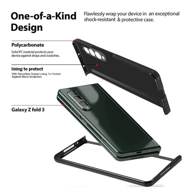 For Samsung Galaxy Z Fold3 5G Soft Micorofiber PU Folding Phone Case