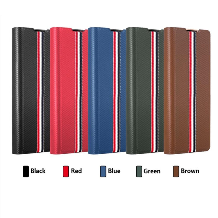 For Samsung Galaxy Z Fold3 5G Cross Texture Ultra-thin Folding Phone Case with Pen Cover