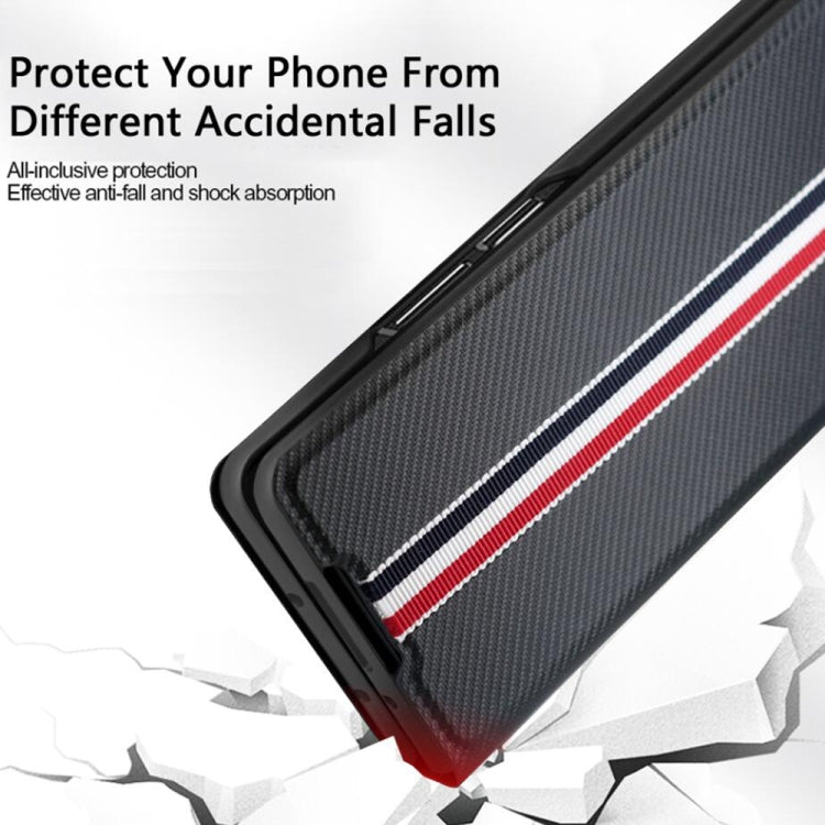 For Samsung Galaxy Z Fold3 5G Cross Texture Ultra-thin Folding Phone Case with Pen Cover
