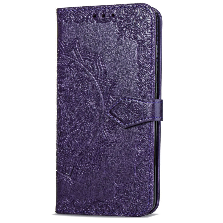 For Motorola Moto G6 Plus Embossed Mandala Pattern PC + TPU Horizontal Flip Leather Case with Holder & Card Slots