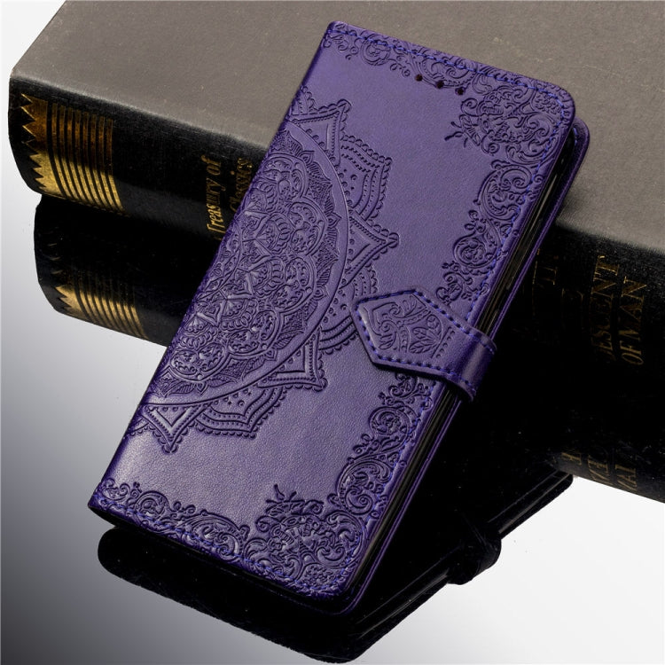 For Motorola Moto G6 Plus Embossed Mandala Pattern PC + TPU Horizontal Flip Leather Case with Holder & Card Slots