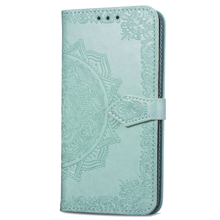 For Motorola Moto G6 Plus Embossed Mandala Pattern PC + TPU Horizontal Flip Leather Case with Holder & Card Slots