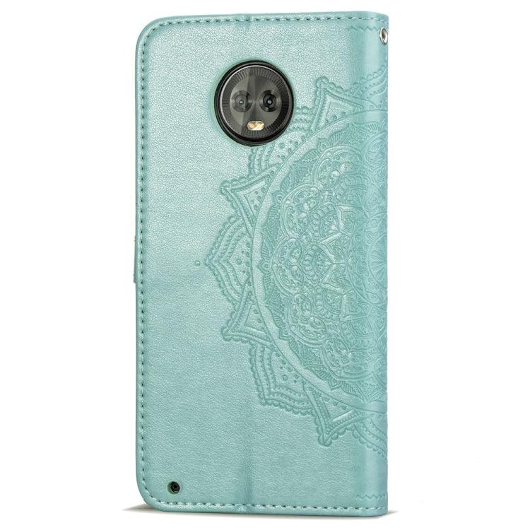 For Motorola Moto G6 Plus Embossed Mandala Pattern PC + TPU Horizontal Flip Leather Case with Holder & Card Slots