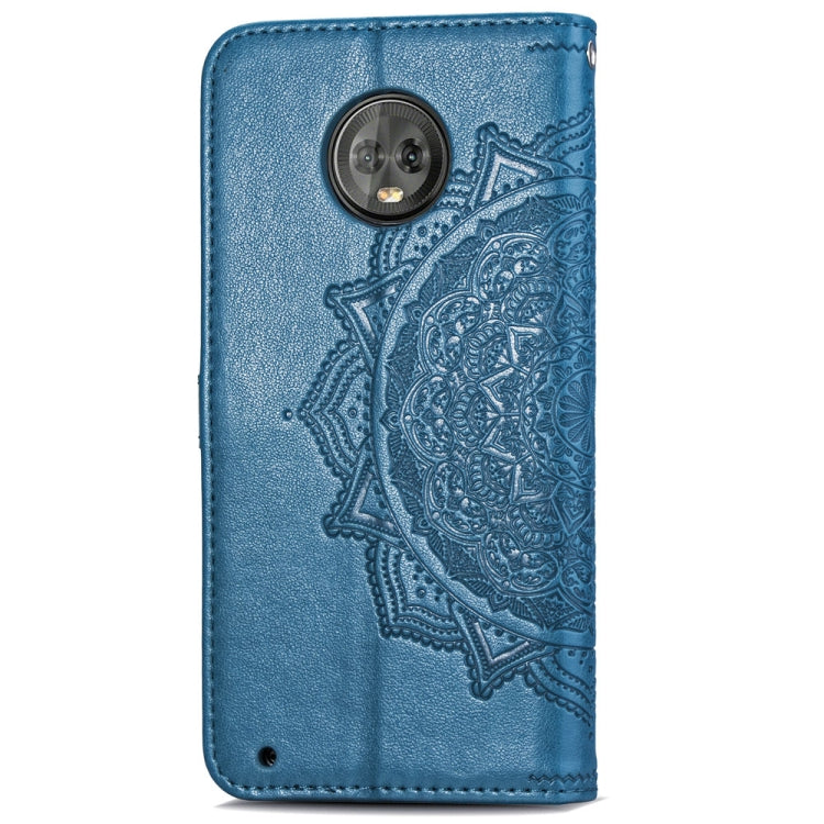 For Motorola Moto G6 Plus Embossed Mandala Pattern PC + TPU Horizontal Flip Leather Case with Holder & Card Slots