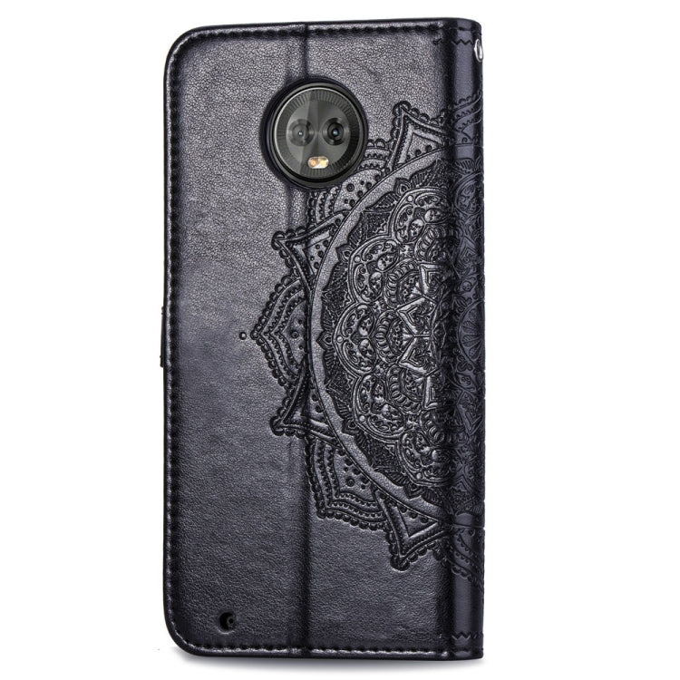 For Motorola Moto G6 Plus Embossed Mandala Pattern PC + TPU Horizontal Flip Leather Case with Holder & Card Slots