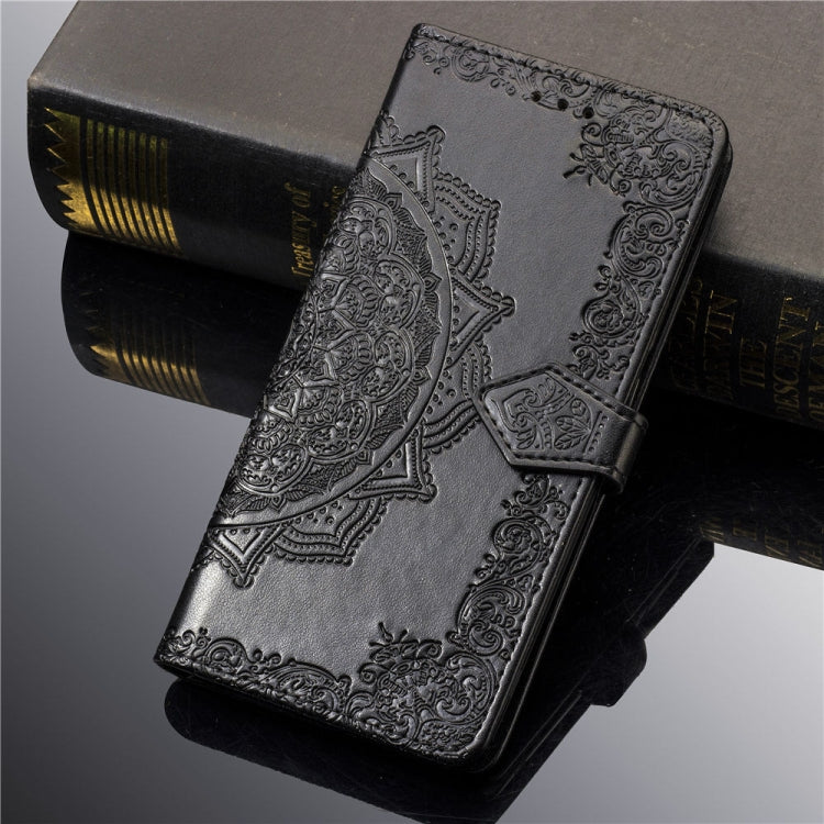 For Motorola Moto G6 Plus Embossed Mandala Pattern PC + TPU Horizontal Flip Leather Case with Holder & Card Slots