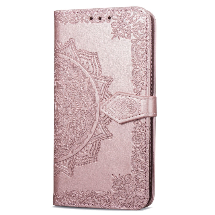 For Motorola Moto G6 Plus Embossed Mandala Pattern PC + TPU Horizontal Flip Leather Case with Holder & Card Slots