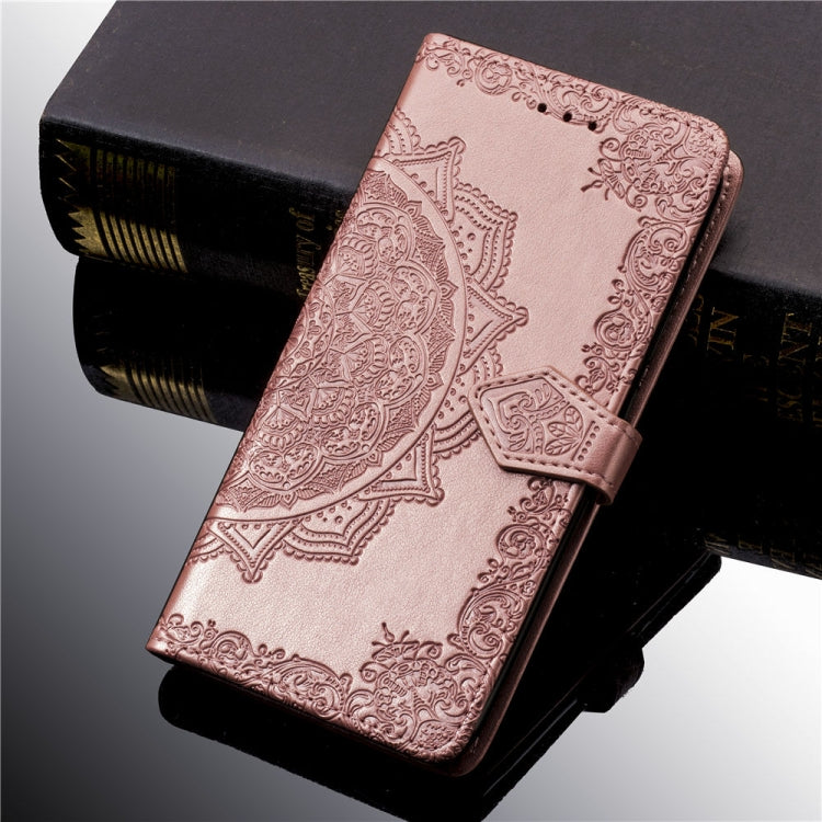 For Motorola Moto G6 Plus Embossed Mandala Pattern PC + TPU Horizontal Flip Leather Case with Holder & Card Slots