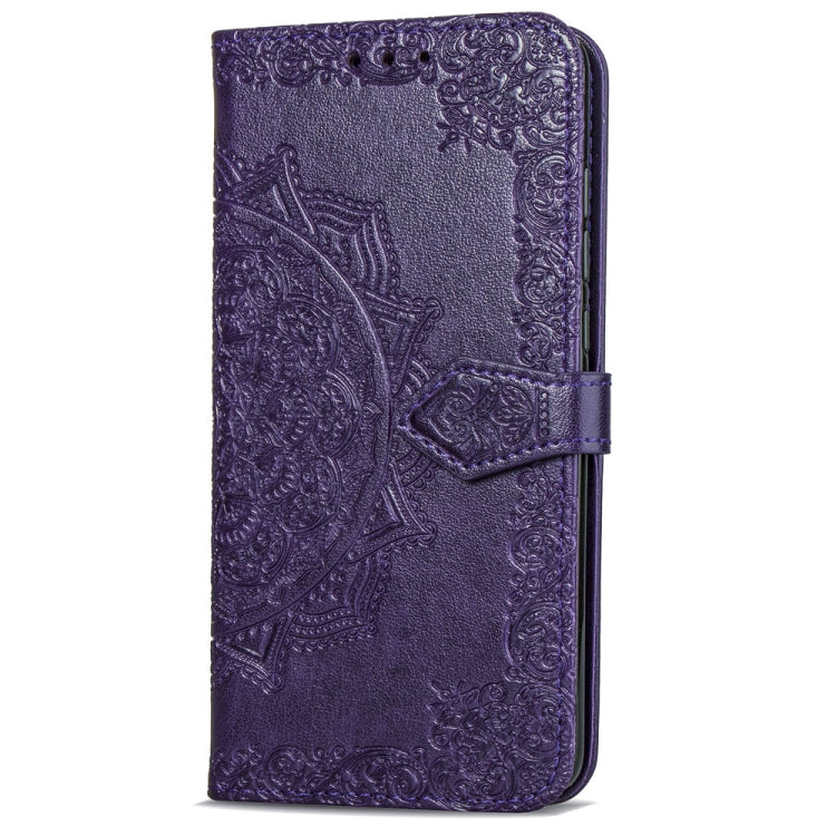 For Motorola Moto G6 Embossed Mandala Pattern PC + TPU Horizontal Flip Leather Case with Holder & Card Slots