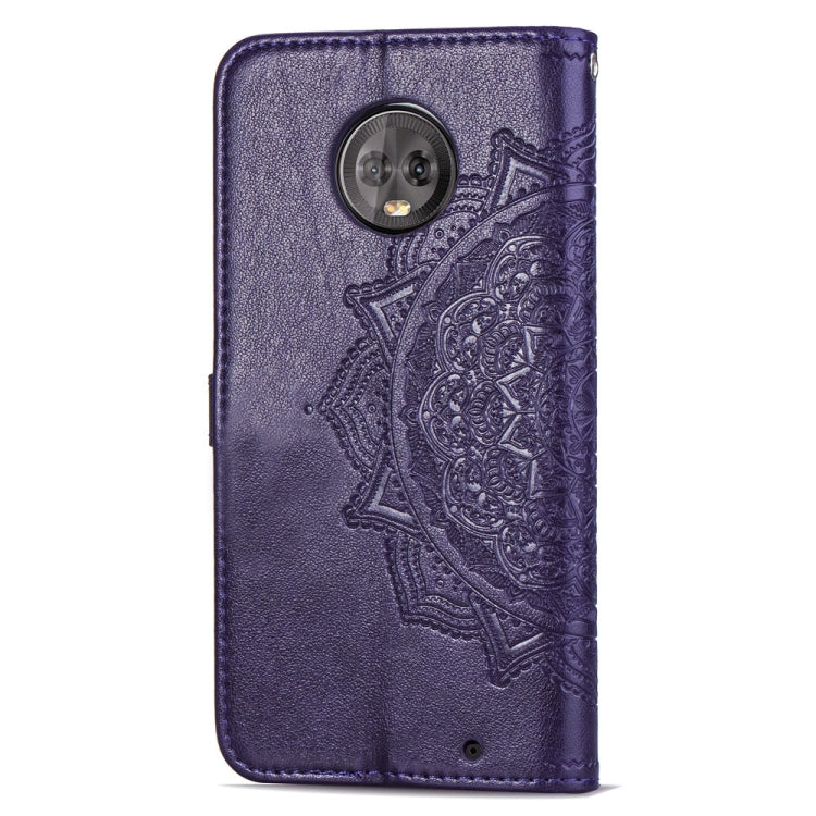 For Motorola Moto G6 Embossed Mandala Pattern PC + TPU Horizontal Flip Leather Case with Holder & Card Slots