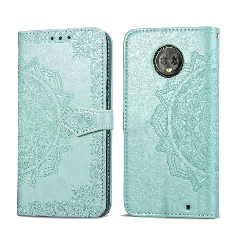 For Motorola Moto G6 Embossed Mandala Pattern PC + TPU Horizontal Flip Leather Case with Holder & Card Slots