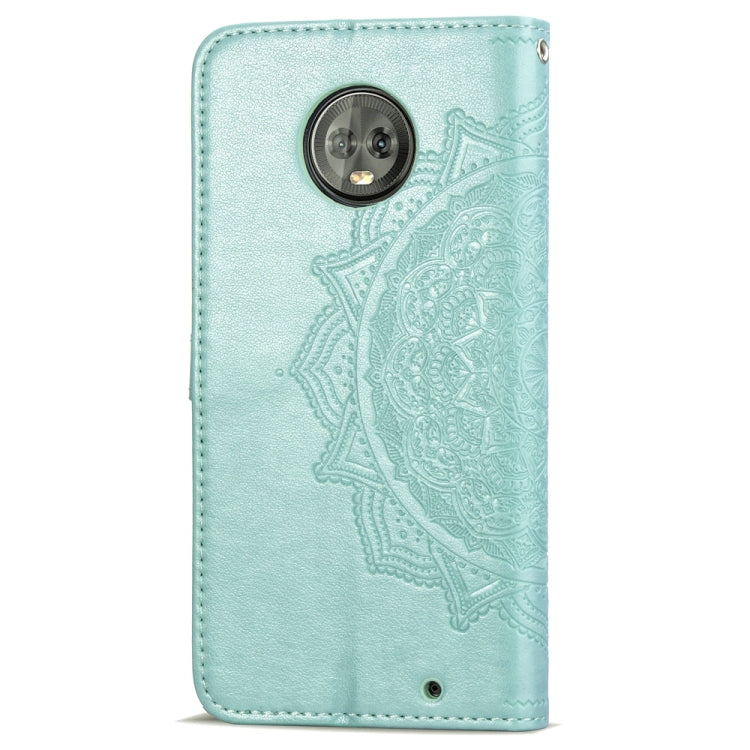 For Motorola Moto G6 Embossed Mandala Pattern PC + TPU Horizontal Flip Leather Case with Holder & Card Slots