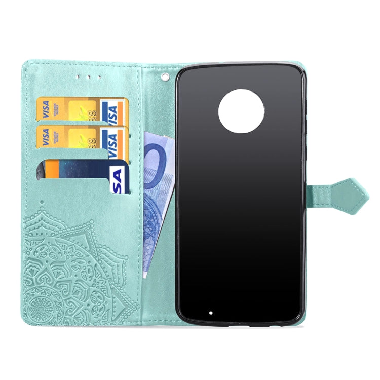 For Motorola Moto G6 Embossed Mandala Pattern PC + TPU Horizontal Flip Leather Case with Holder & Card Slots