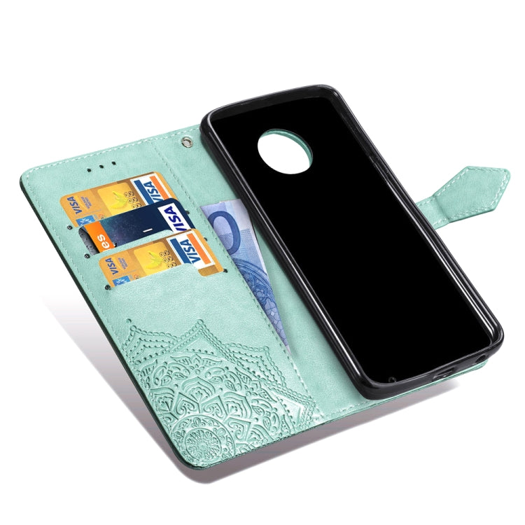 For Motorola Moto G6 Embossed Mandala Pattern PC + TPU Horizontal Flip Leather Case with Holder & Card Slots