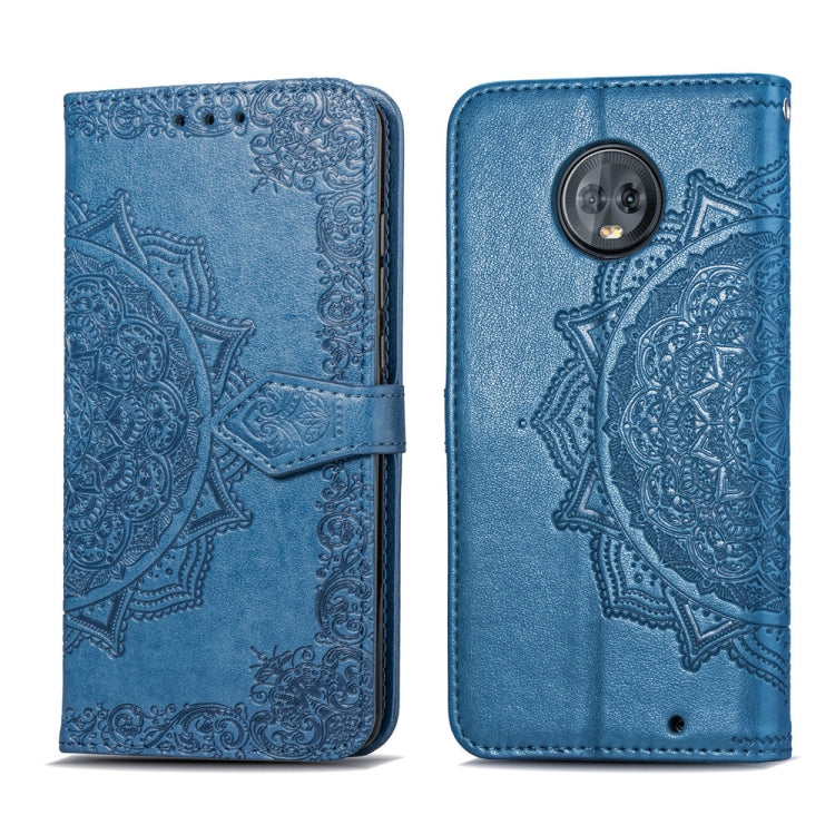 For Motorola Moto G6 Embossed Mandala Pattern PC + TPU Horizontal Flip Leather Case with Holder & Card Slots
