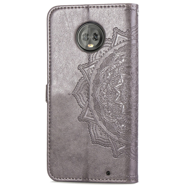 For Motorola Moto G6 Embossed Mandala Pattern PC + TPU Horizontal Flip Leather Case with Holder & Card Slots