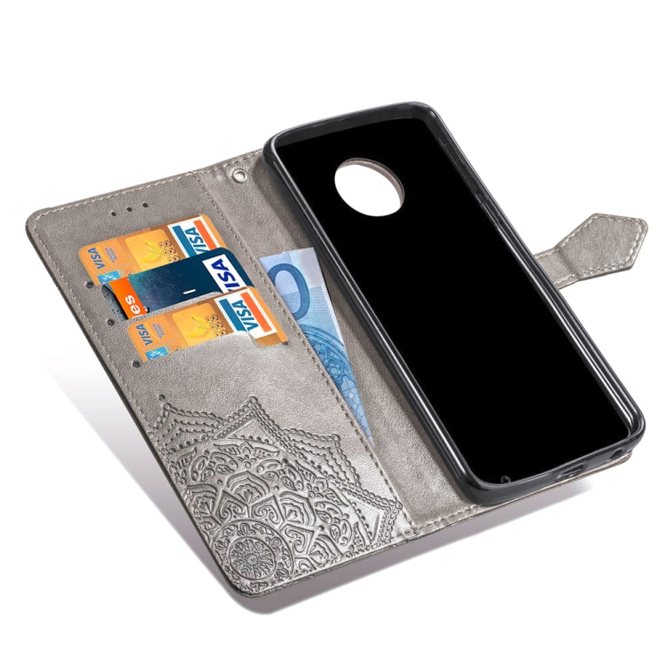 For Motorola Moto G6 Embossed Mandala Pattern PC + TPU Horizontal Flip Leather Case with Holder & Card Slots