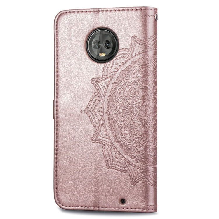 For Motorola Moto G6 Embossed Mandala Pattern PC + TPU Horizontal Flip Leather Case with Holder & Card Slots