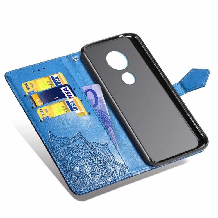 For Moto G7 Play, US Version Embossed Mandala Pattern PC + TPU Horizontal Flip Leather Case with Holder & Card Slots