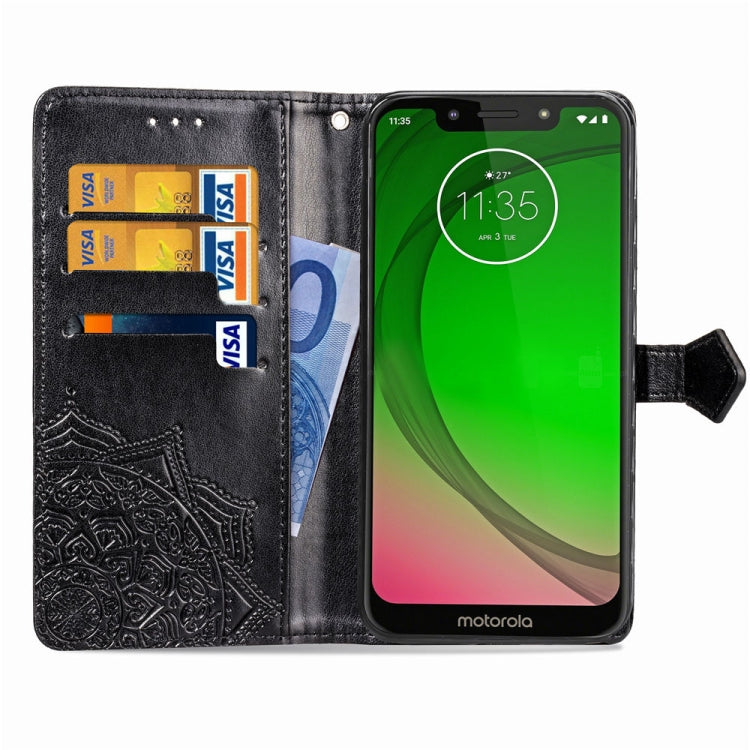 For Moto G7 Play, US Version Embossed Mandala Pattern PC + TPU Horizontal Flip Leather Case with Holder & Card Slots